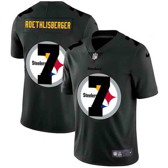Pittsburgh Steelers 7 Ben Roethlisberger Men Nike Team Logo Dual Overlap Limited NFL Jersey Black
